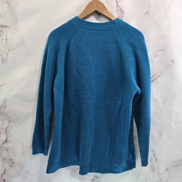 Vintage Cardigan Womens Large Blue Knit Jacket Sweater Button Up Granny Acrylic - Picture 5 of 9